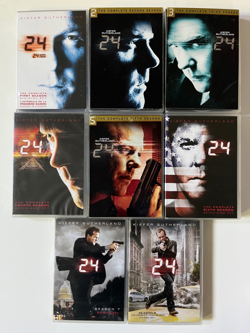 24 TV Series Complete Seasons 1-8 DVD Set- Jack Bauer Covers